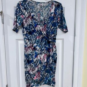 Ladies Size Medium JustFab Multicolor Abstract Midi Dress GUC